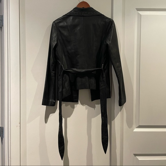 Michael Kors Black Genuine Leather Jacket - XS - Picture 8 of 9